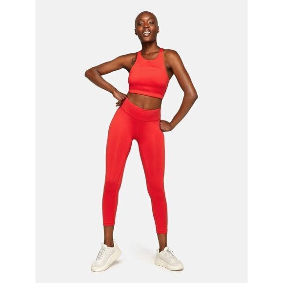 OUTDOOR VOICES Flex Crop Legging red orange workout leggings size small - Picture 1 of 6